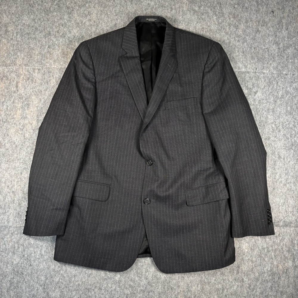 John Varvatos Blazer Suit‎ Jacket Wool Men's 42R Pinstripe Black Canada Made